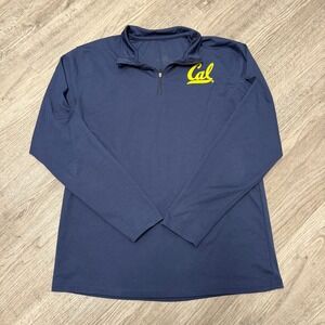 Fanatics Cal Bears Mens Navy Blue Quarter Zip Pullover Shirt Size Large